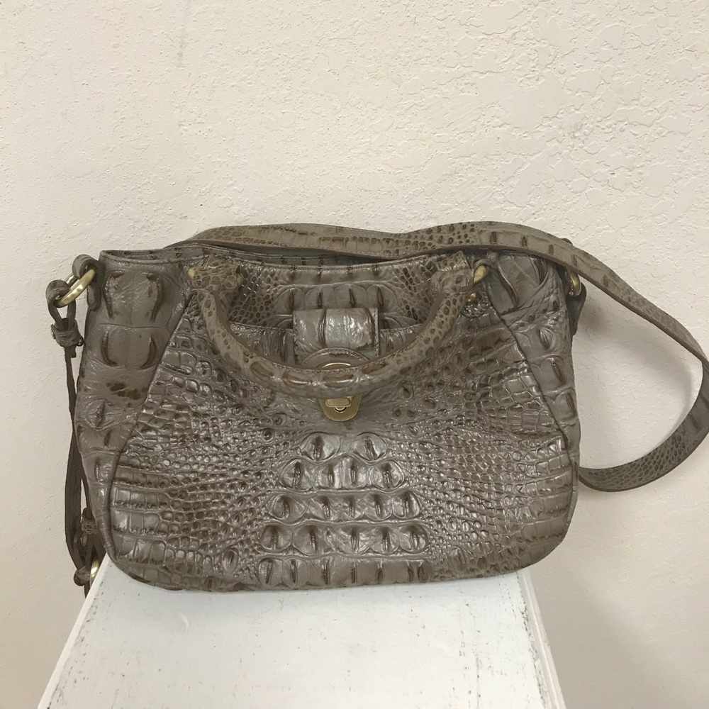 Gorgeous Alligator Gray Brahmin Adjustable strap